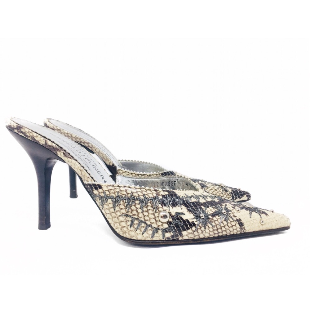 SOLD ❌ Donald J Pliner Couture Croc Mules snake heels - Picture 5 of 8